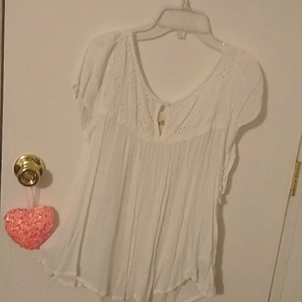 White Ruffled Top